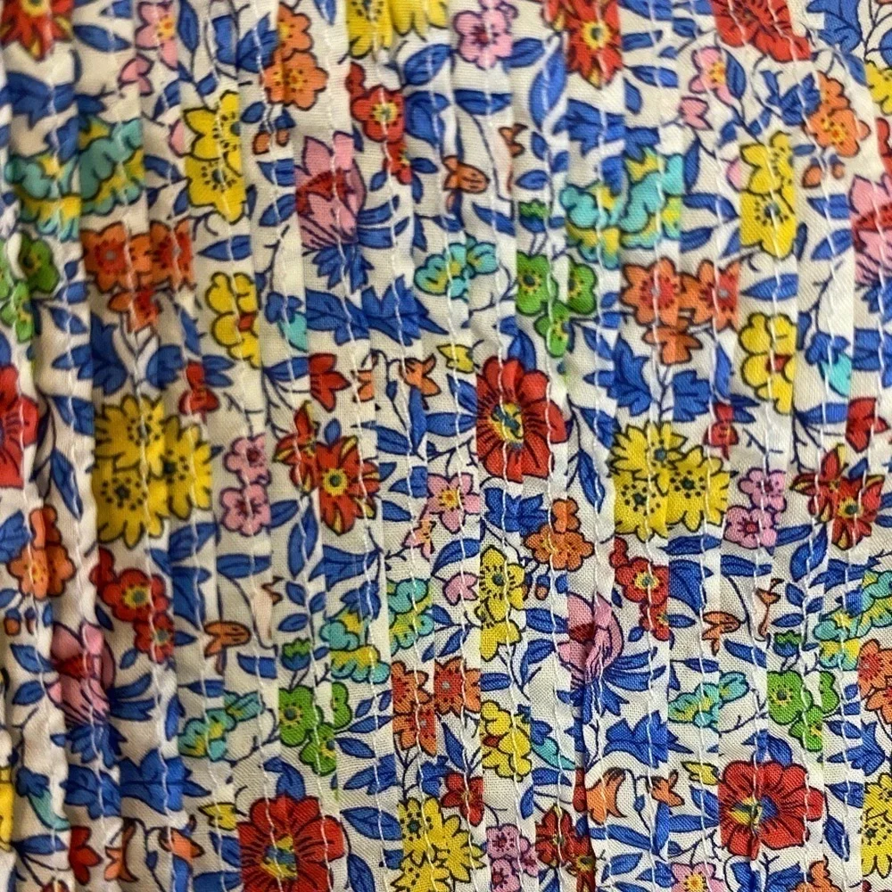 J. Crew Liberty of London Ditsy Yellow Floral Smocked Pintuck Tunic